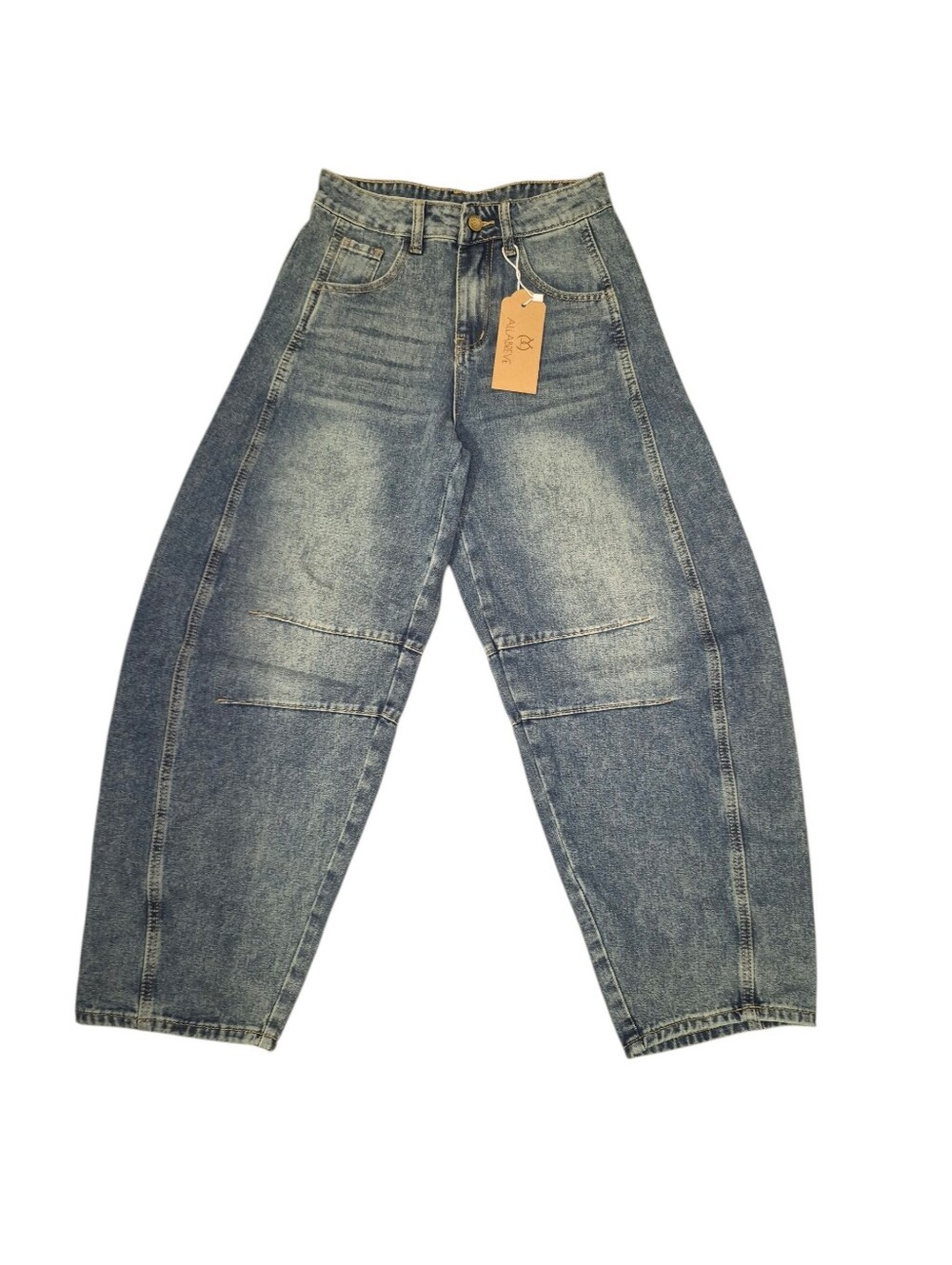 ALLABREVE Barrel Jeans Trendy High Waisted Wide Leg Baggy Jeans Size 4 NWT